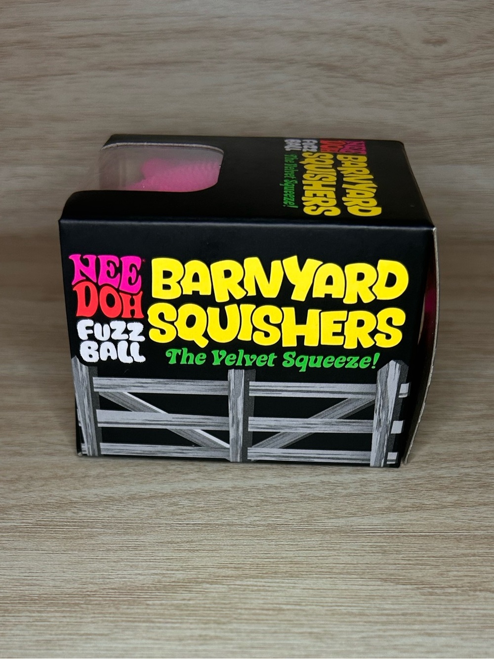 NEEDOH Barnyard Pig Squisher - Fuzz Ball Pink Pig Nee Doh - Picture 2 of 5